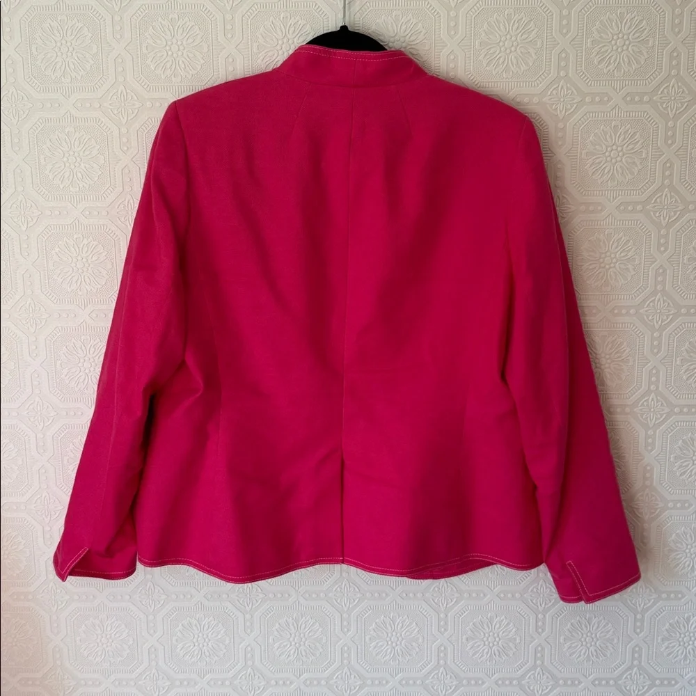 J. Crew Going-Out Blazer in Stretch Linen Fuschia Pink Size 12 - Picture 10 of 10